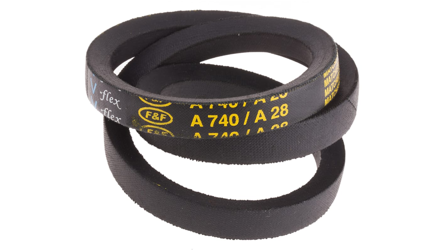 RS PRO PET, Gummi Antriebsriemen, A-Profil 13mm x 8mm x 710mm, Scheiben-Ø 80mm