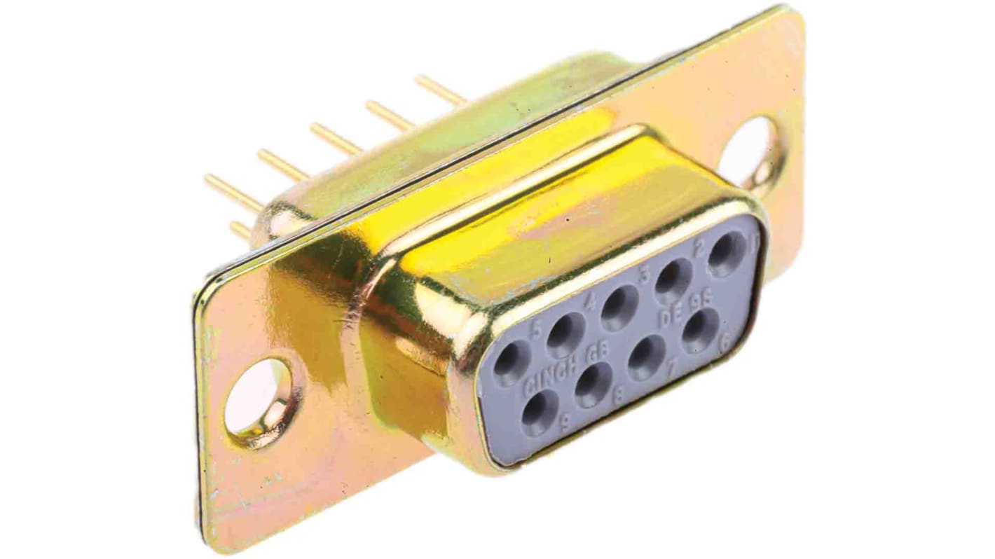 Conector D-sub RS PRO, Recto, Montaje en orificio pasante, Hembra, Terminación Soldador, 700.0 V., 5.0A