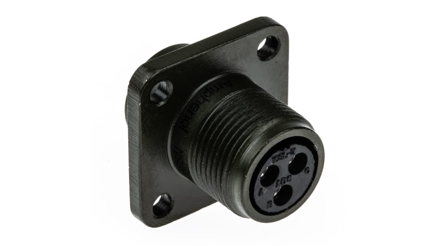 Amphenol Industrial, MS3102A 3 Way Box Mount MIL Spec Circular Connector Receptacle, Socket Contacts,Shell Size 10SL,