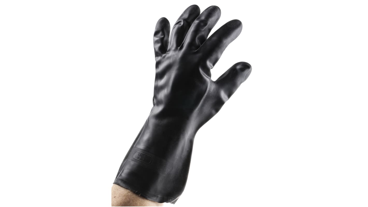 Mapa Spontex 420 Techik Black Latex, Neoprene Chemical Resistant Work Gloves, Size 8, Medium