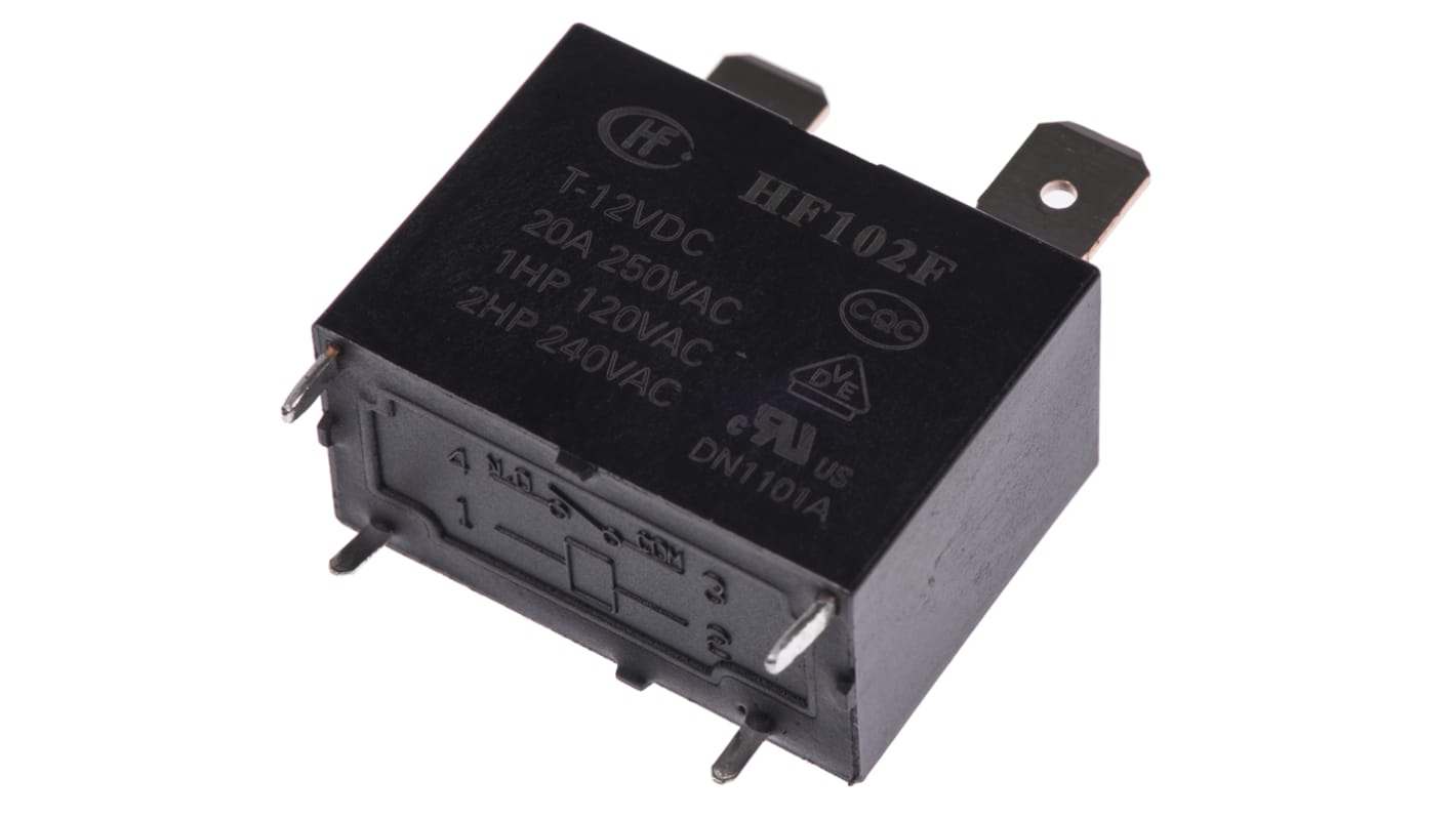 RS PRO PCB Mount Power Relay, 12V dc Coil, 25A Switching Current, SPST RS