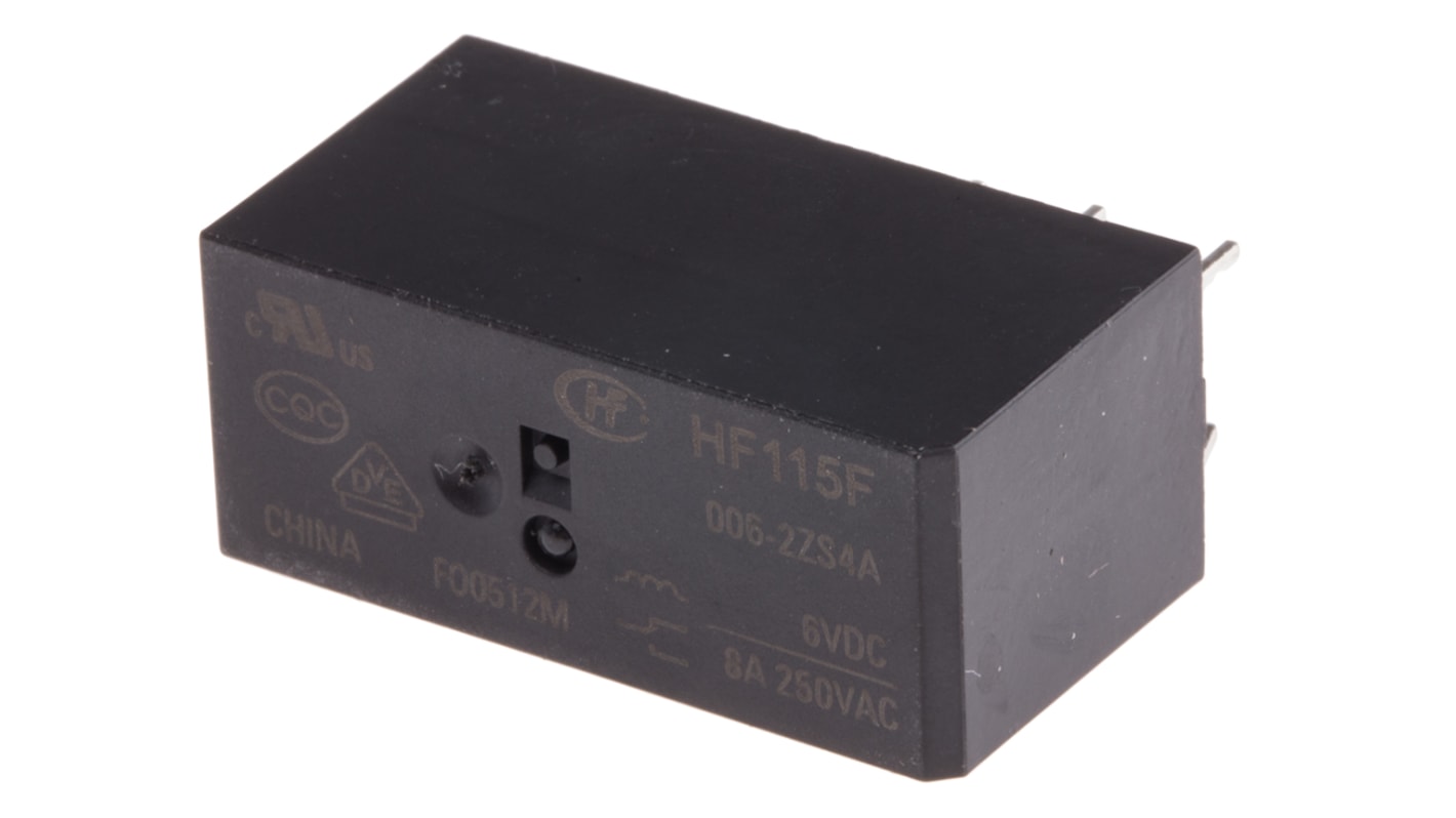 RS PRO PCB Mount Non-Latching Relay, 6V dc Coil, 8A Switching Current, DPDT