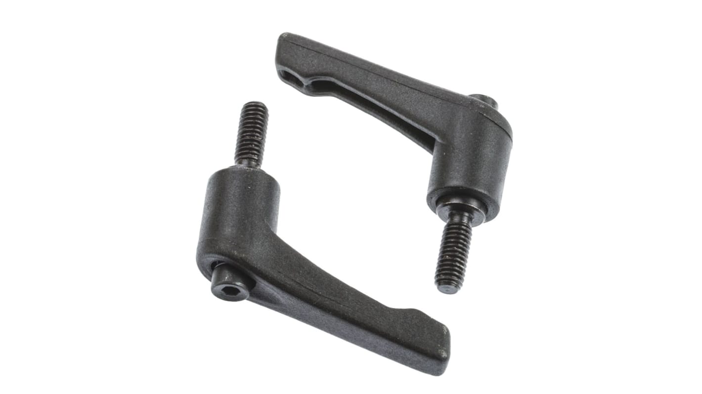 RS PRO Klemmhebel Glasfaserverstärktes Nylon 42mm, M6 x 16mm Außengewinde