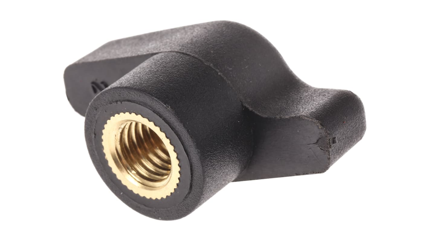 RS PRO Black Wing Clamping Knob, M10, Threaded Hole RS