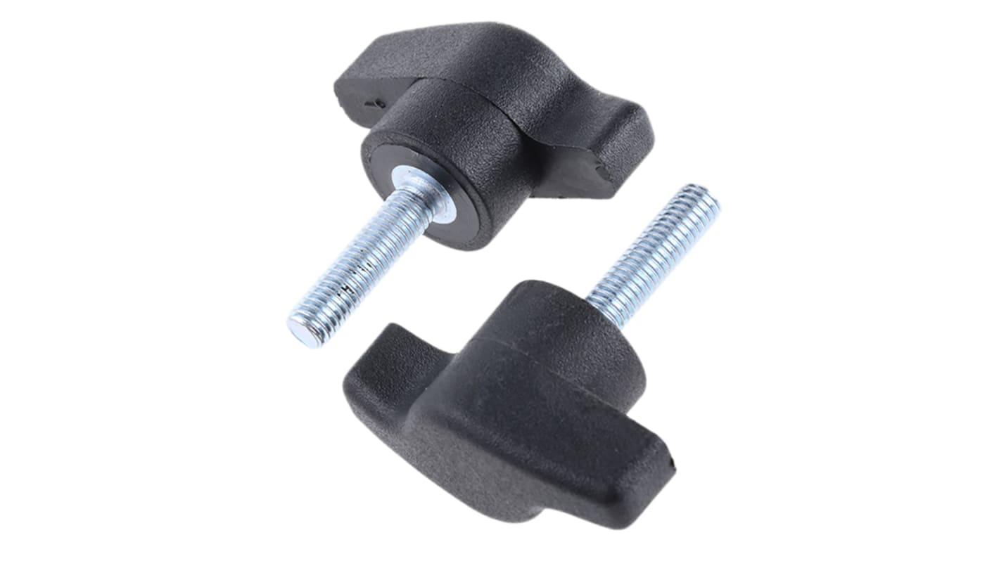 RS PRO Feststellschraube M5 Ø 5mm x 20mm Knebelgriff, mit Gewindebolzen Ø 35mm