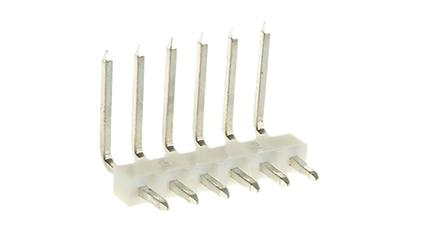 Embase à broches Molex, KK 254, 6 pôles , 2.54mm 1 rangée, 4.0A, Angle droit