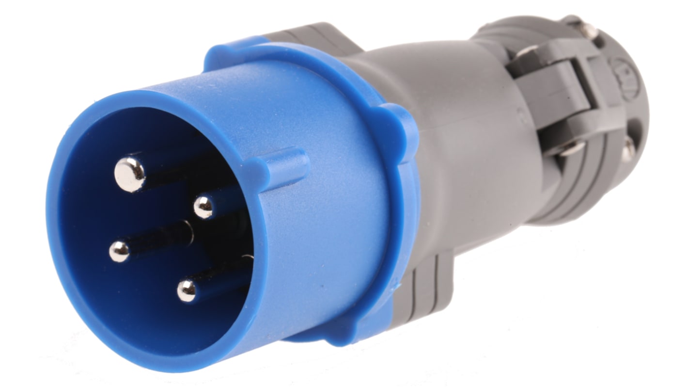 Legrand HYPRA Leistungssteckverbinder Stecker Blau 3P + E, 230 V / 16A, Kabelmontage IP44