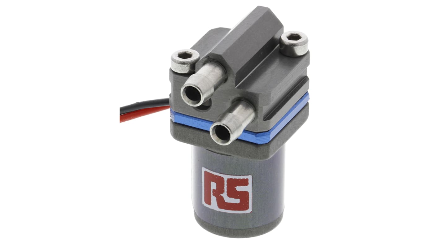 RS PRO Wasserpumpe, 350ml/min max., 1.56W / 3 V 2,4 mm Rohr bis 1.1m max. 90 mbar max. Aluminium eloxiert Direkt