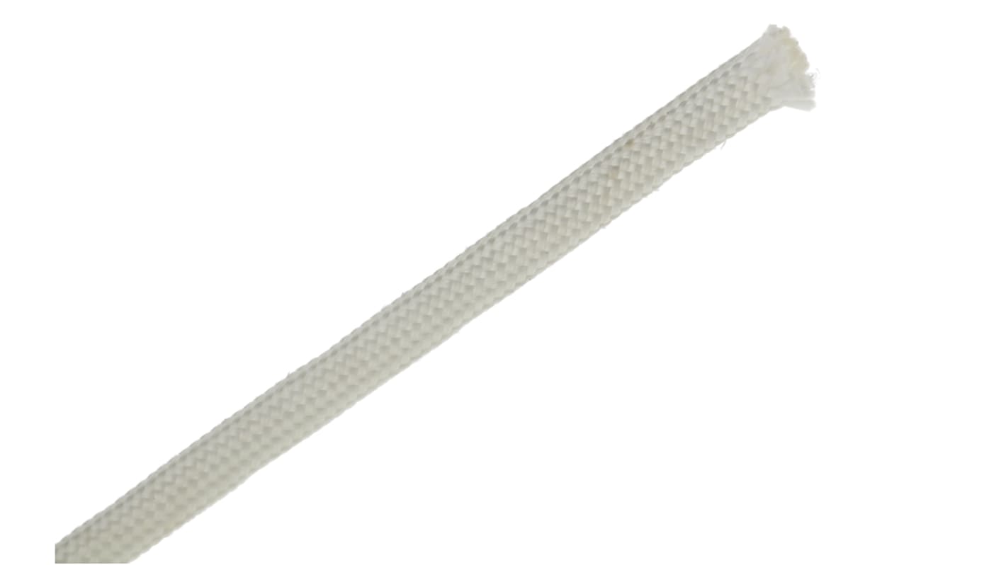 Gaine Tressée 2mm HellermannTyton, Naturel en Fibre de verre, 25m