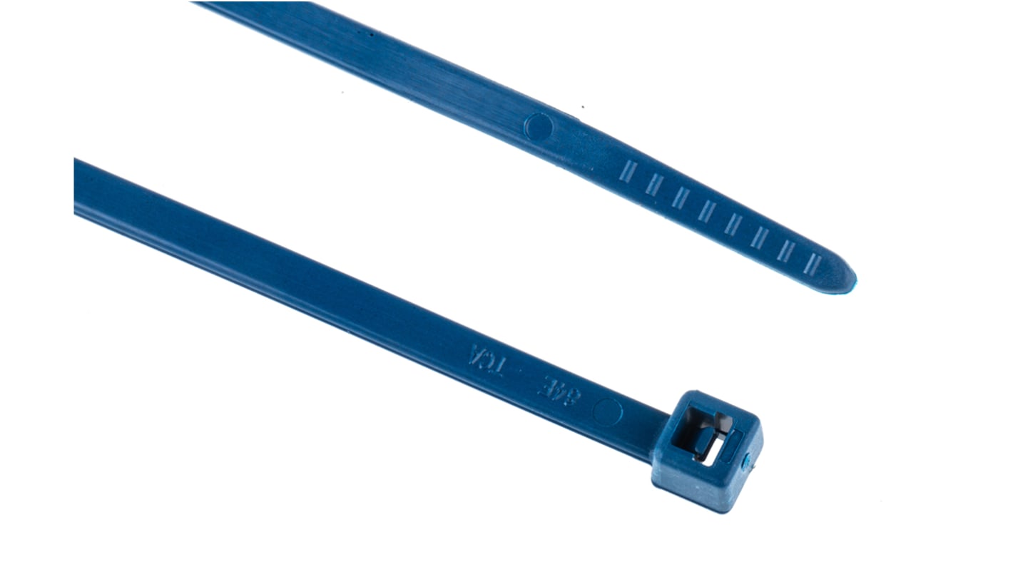 HellermannTyton MCT30R Polyamid 6.6 (PA66) Kabelbinder Blau 3,5 mm x 150mm, 100 Stück