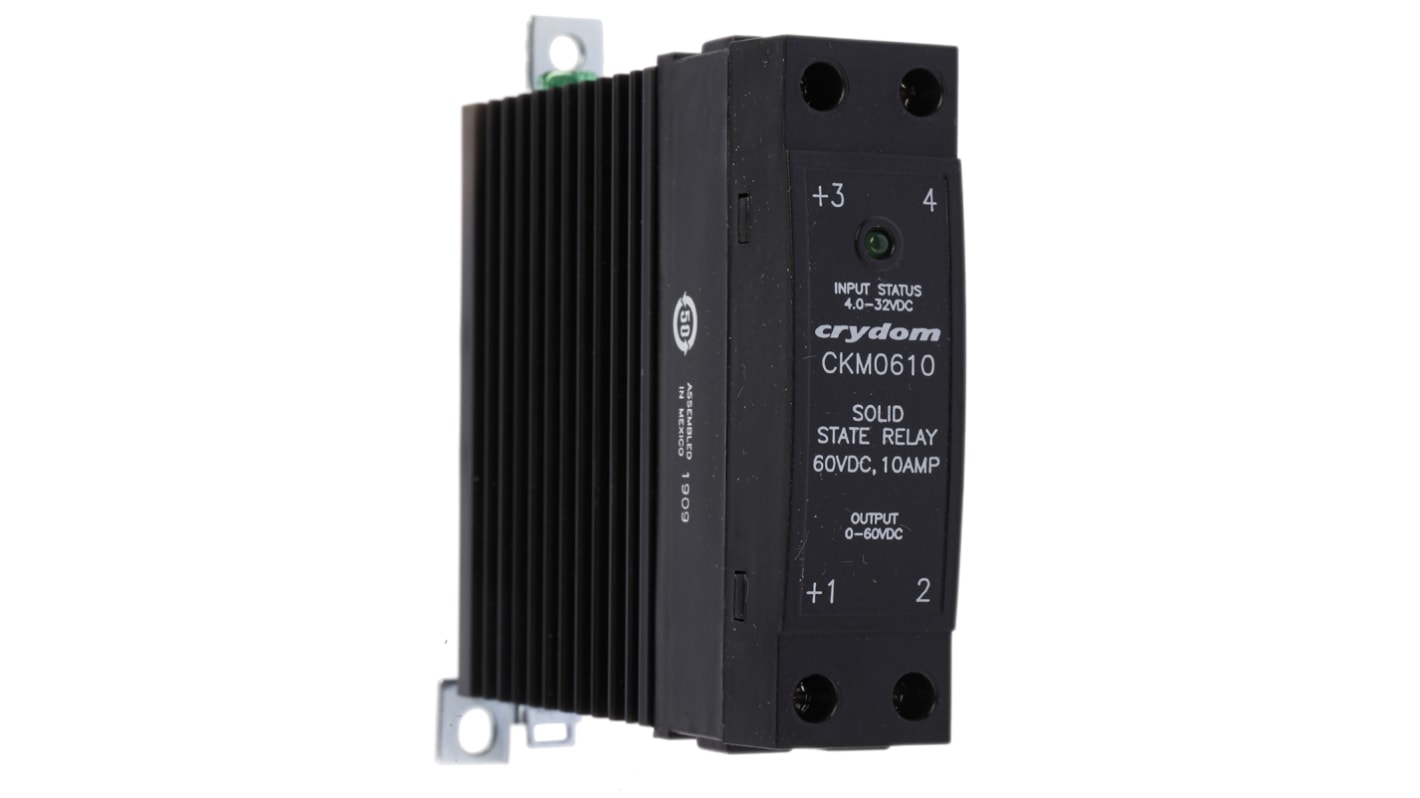 Sensata Crydom CKM SERIES Series Solid State Relay, 10 A Load, DIN Rail Mount, 60 V Load, 32 V Control