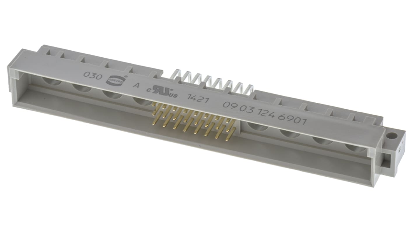 Harting C2 DIN 41612-Steckverbinder Stecker gewinkelt, 24 + 8-polig, Raster 2.54mm Lötanschluss Durchsteckmontage