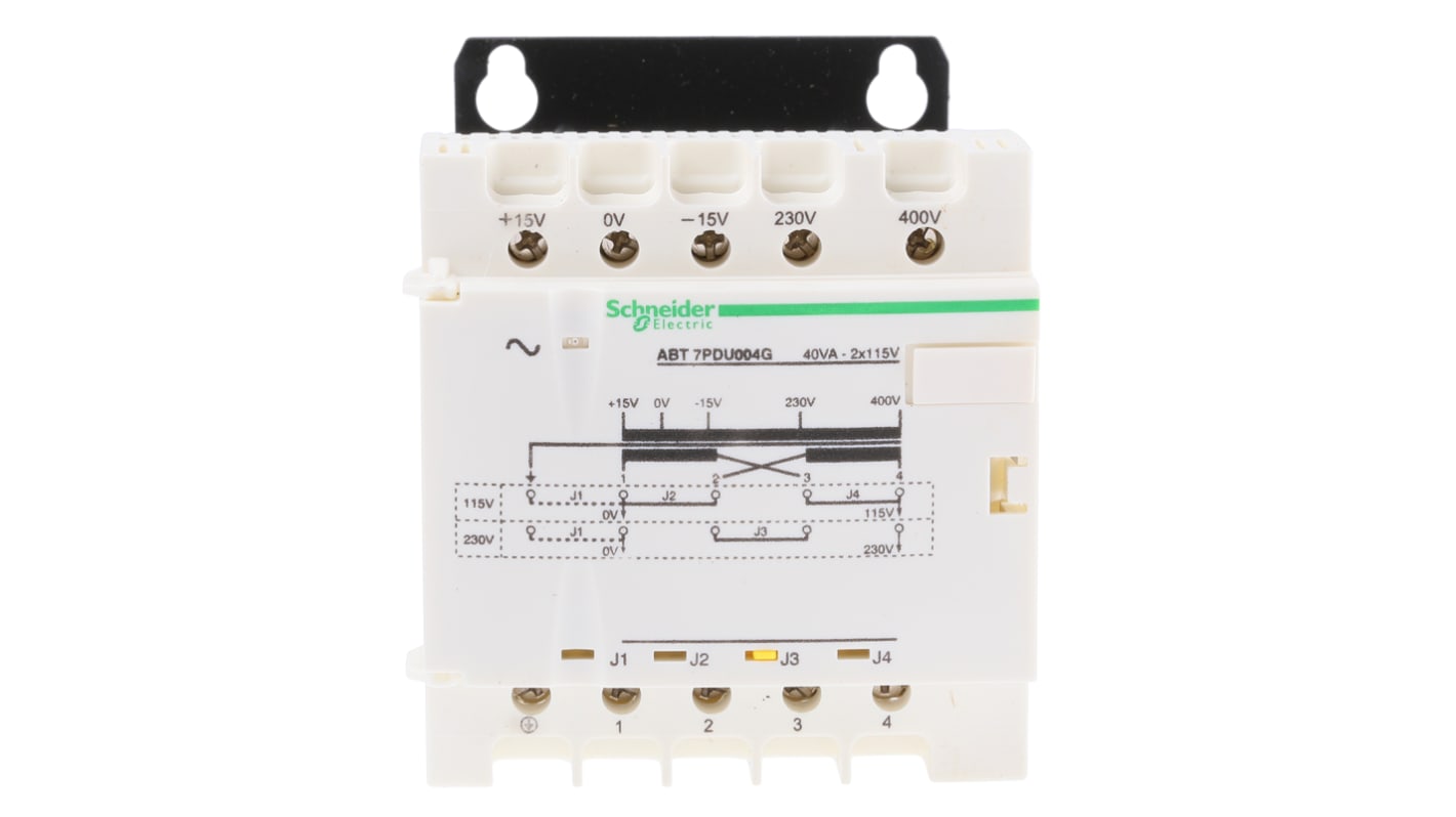 Schneider Electric vázra szerelhető transzformátor 40VA, 2 kimenet, 115 → 230V ac