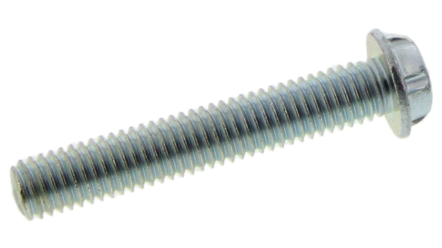 System Zero Zinc Plated Flange Button Steel Tamper Proof Security Screw, M5 x 30mm