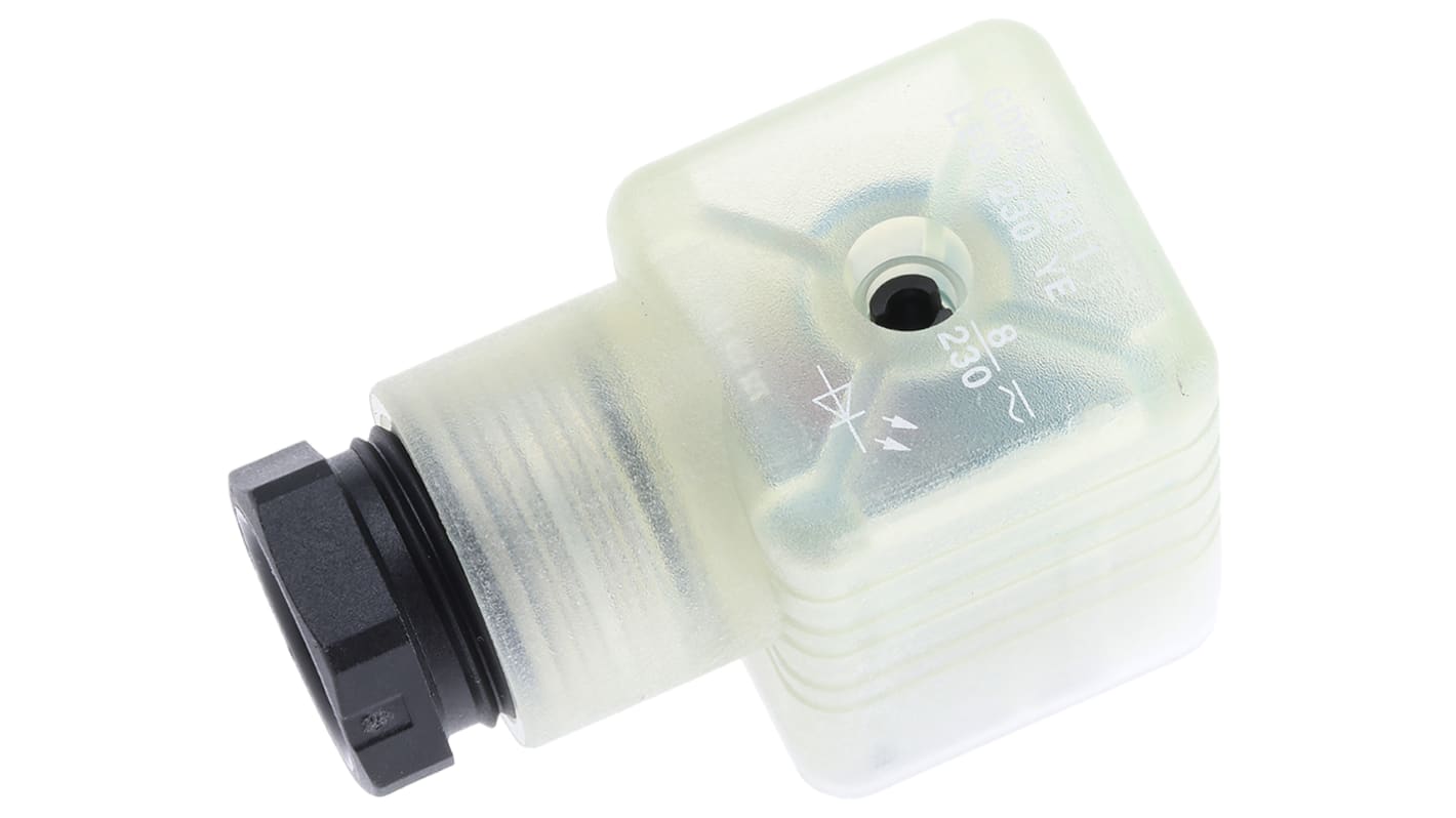 Hirschmann GDML 2P+E DIN 43650 A, Female Solenoid Valve Connector,  with Indicator Light, 250 V Voltage