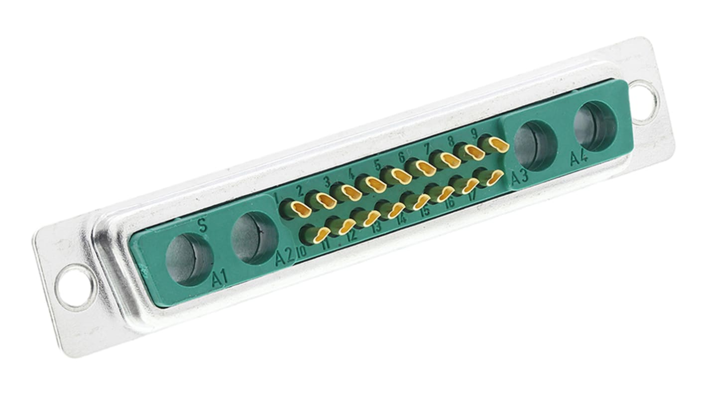 Connettore D-Sub FCT from Molex con contatti misti, C, Femmina, 21 vie, terminazione a saldare