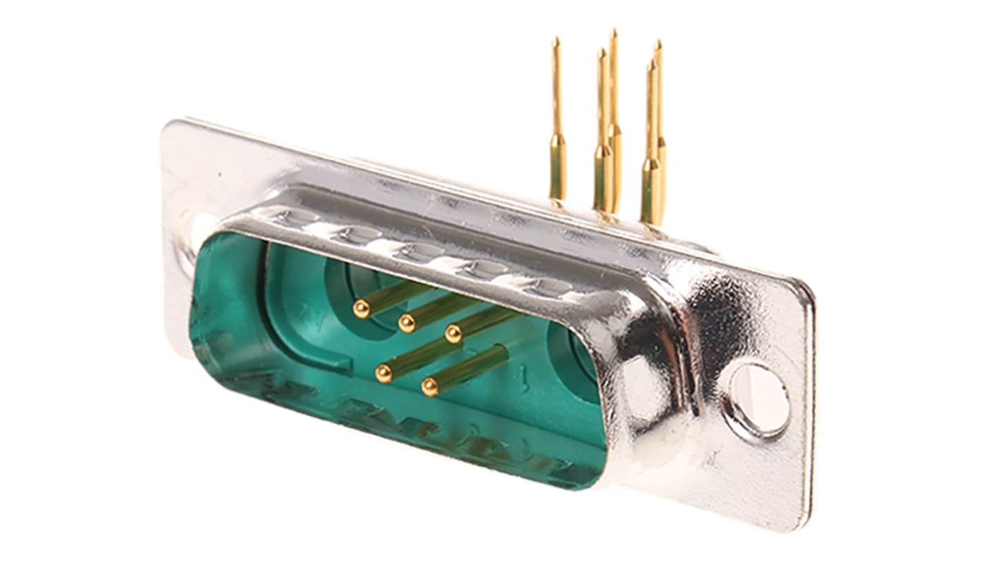 Connecteur Sub-D Mâle FCT from Molex 2 (alimentation/coaxiaux), 5 (Signal) voies Traversant Angle droit