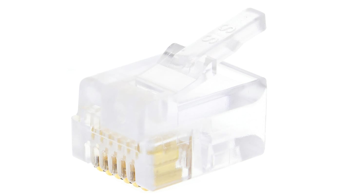 Conector RJ11 Cat4 Macho Bel-Stewart serie 940-SP, de 6P6C vías, apantallamiento UTP