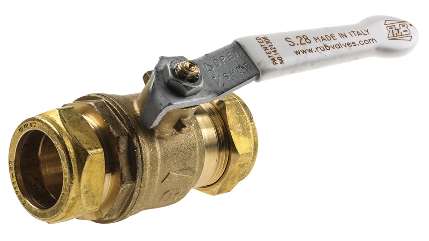 RS PRO Brass Full Bore, 2 Way, Ball Valve, 28mm