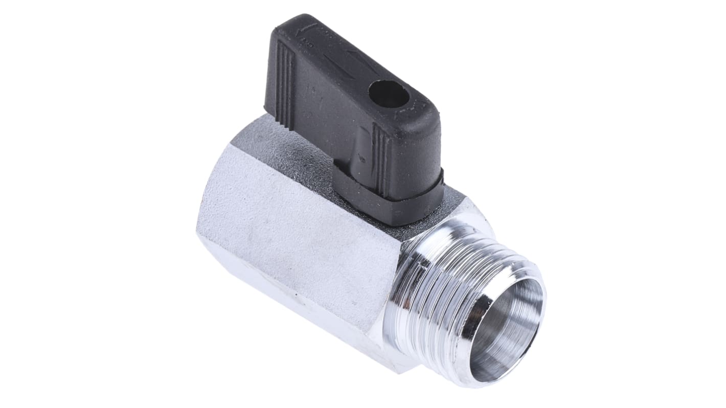 RS PRO Chrome Plated Brass Hydraulic Ball Valve G 1/2