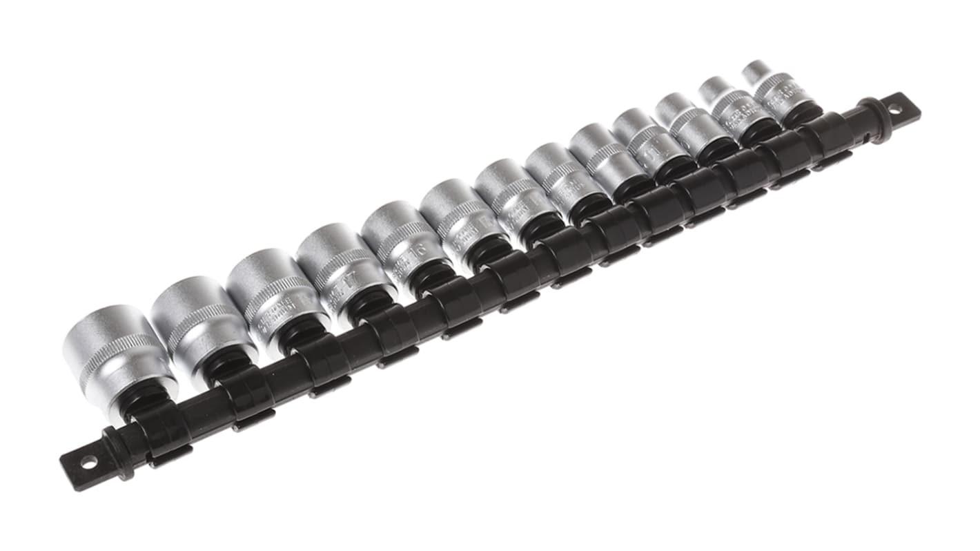 RS PRO 13-Piece Metric 3/8 in Standard Socket Set , 12 point