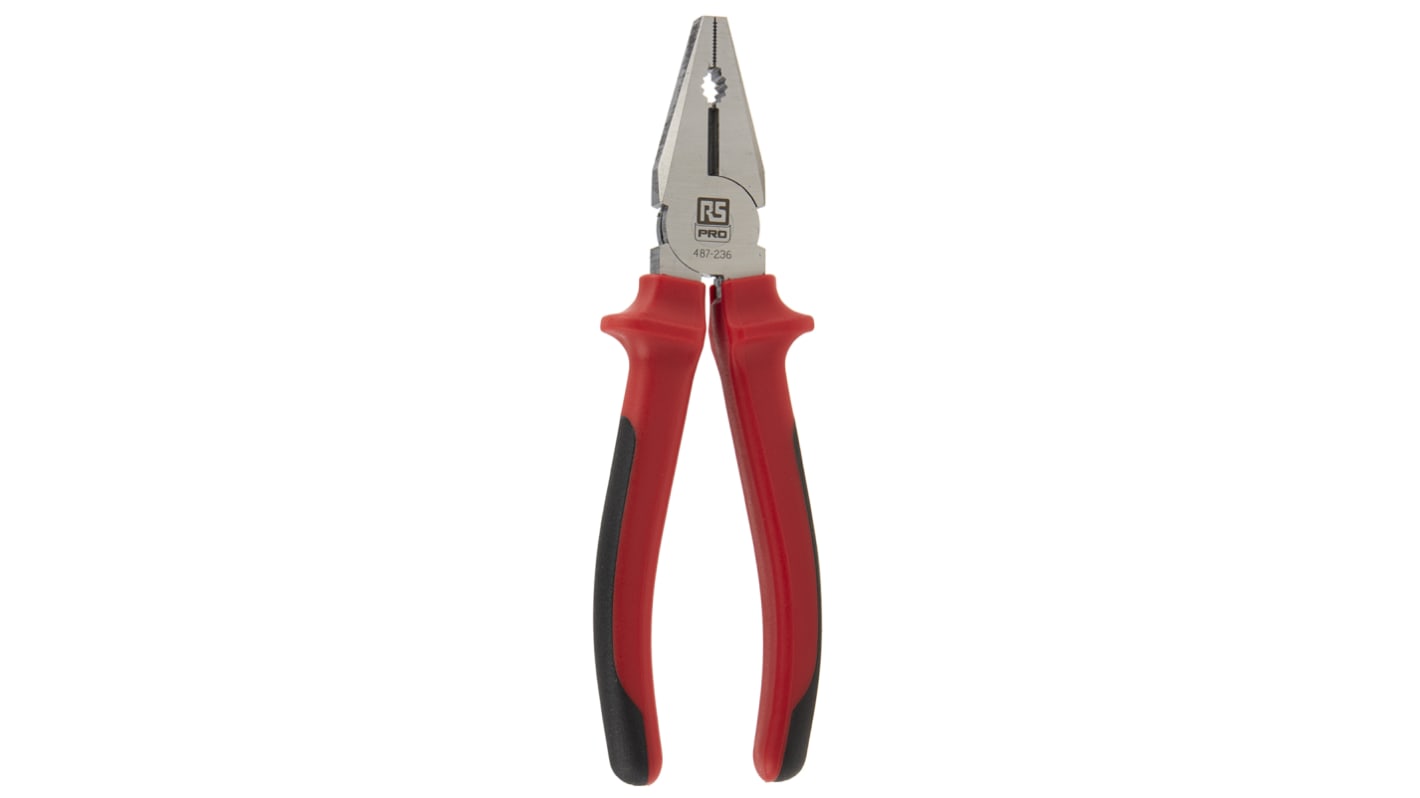 RS PRO Pliers, 180 mm Overall, Straight Tip, 37mm Jaw