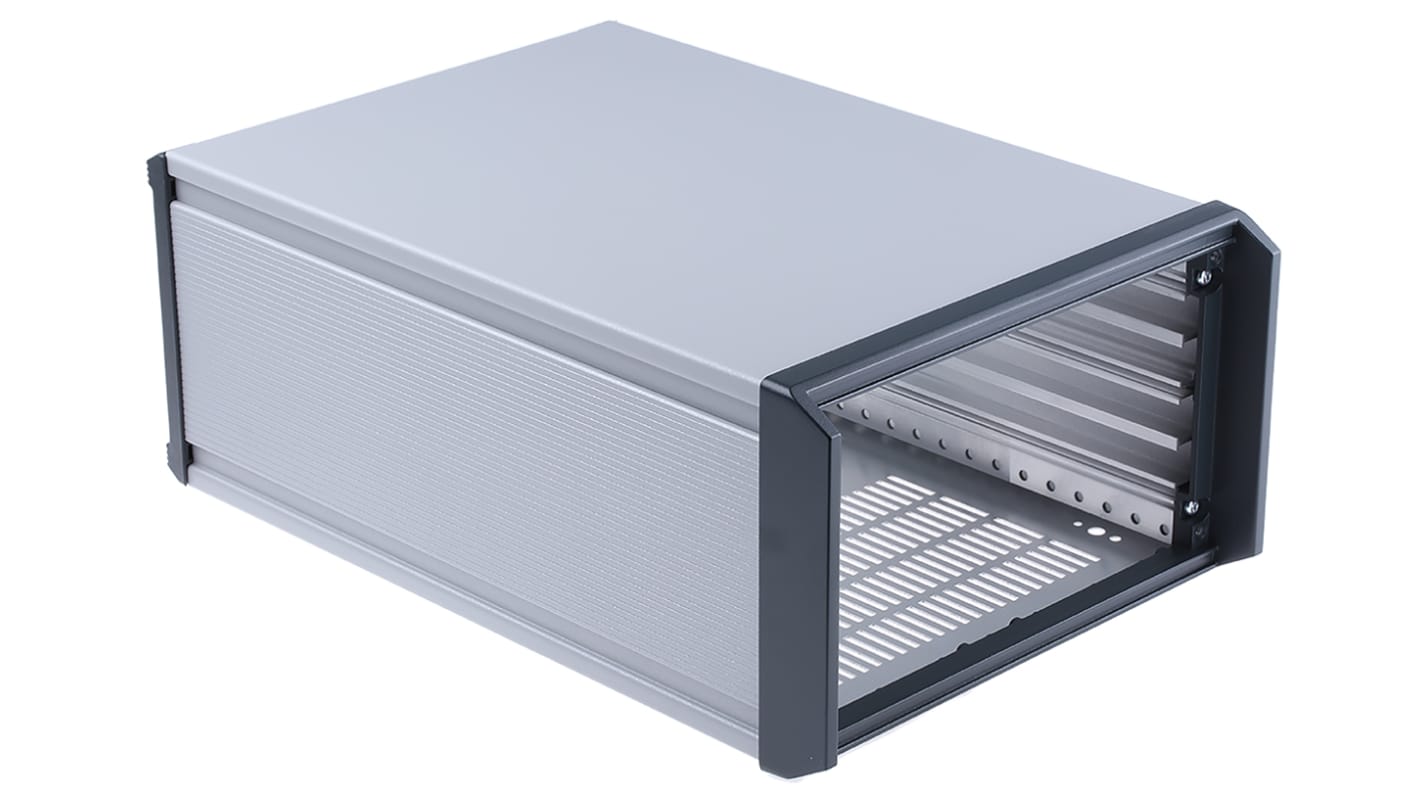 nVent SCHROFF 19 tommer rackmonteret kabinet, 3U, 155 x 257 x 386mm, Grå, hvid, Aluminium