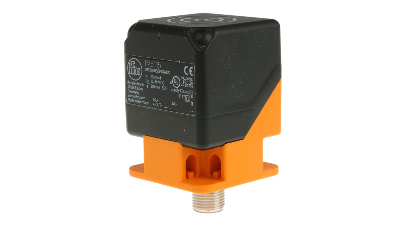 Sensor de proximidad ifm electronic, alcance 20 mm, salida PNP, 10 → 36 V dc, IP67, 100Hz