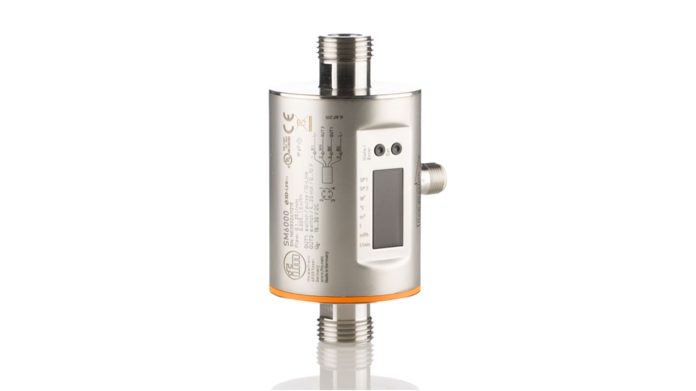 SM6000 ifm electronic Flow Controller, 0.1 → 25 L/min, PNP Output, 19