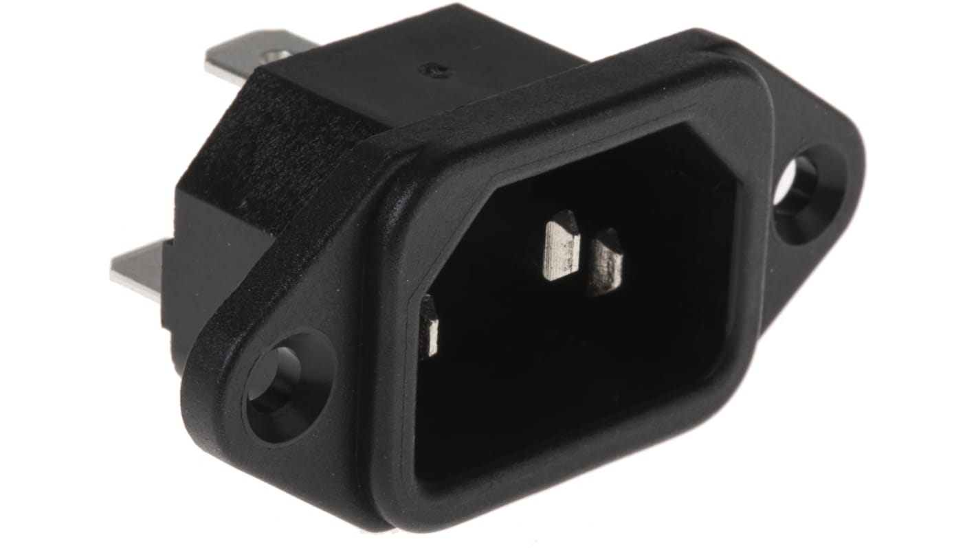 Conector IEC C14 macho RS PRO, Montaje en Panel, 250 V, 10A