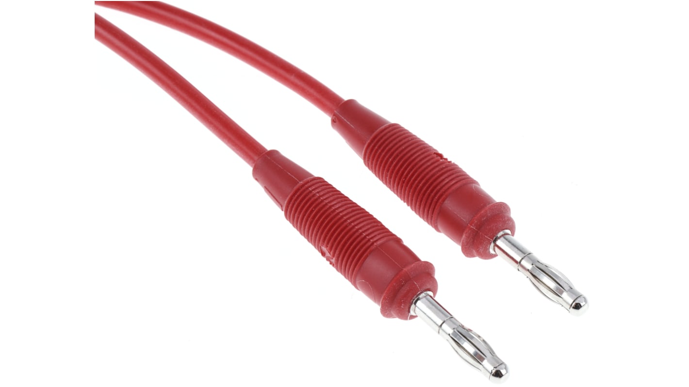 Cable de prueba  Hirschmann de color Rojo, Macho-Macho, 60V dc, 10A, 1m