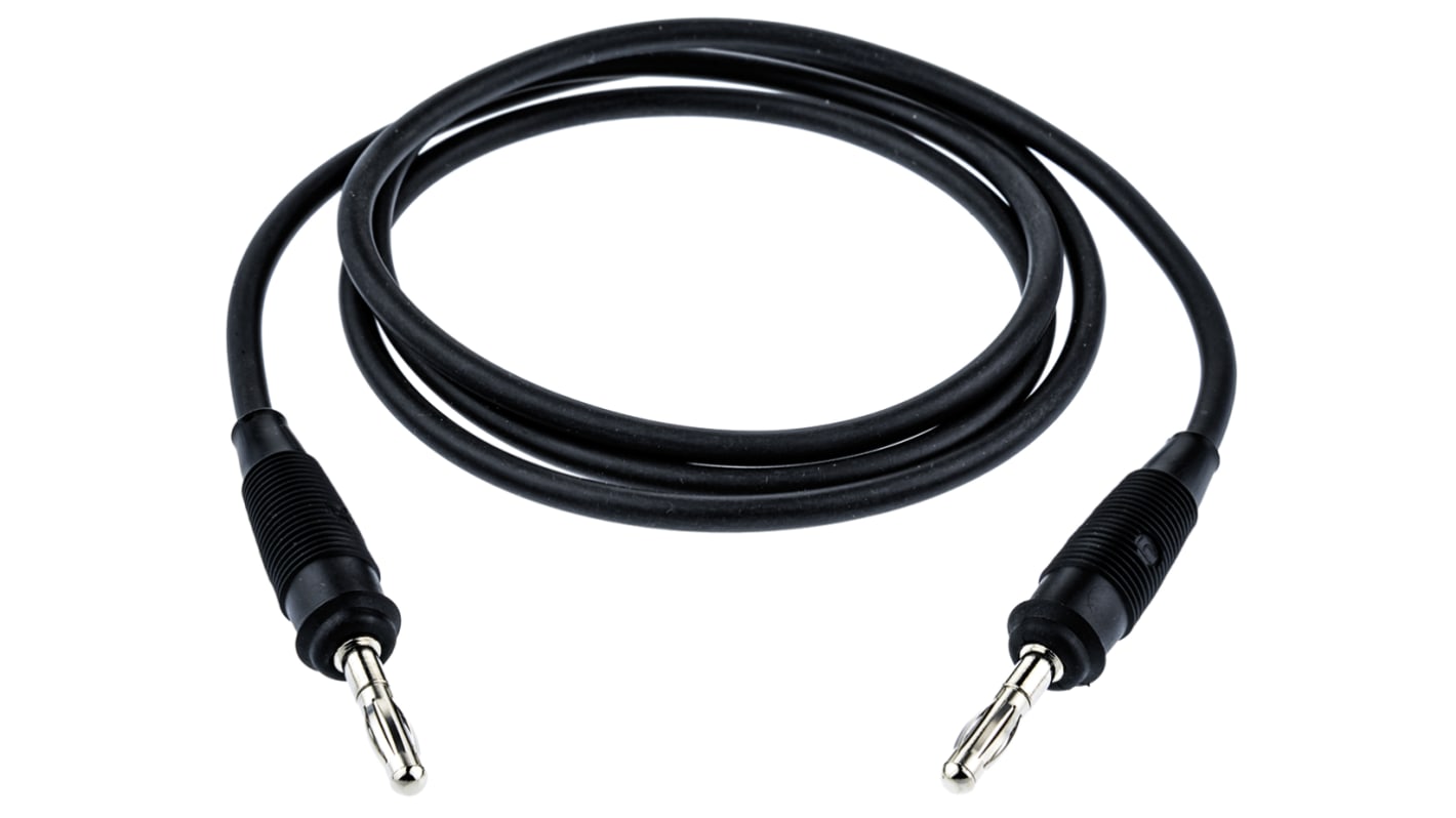 Zkušební vodič, Černá, délka kabelů: 1m, Silikon