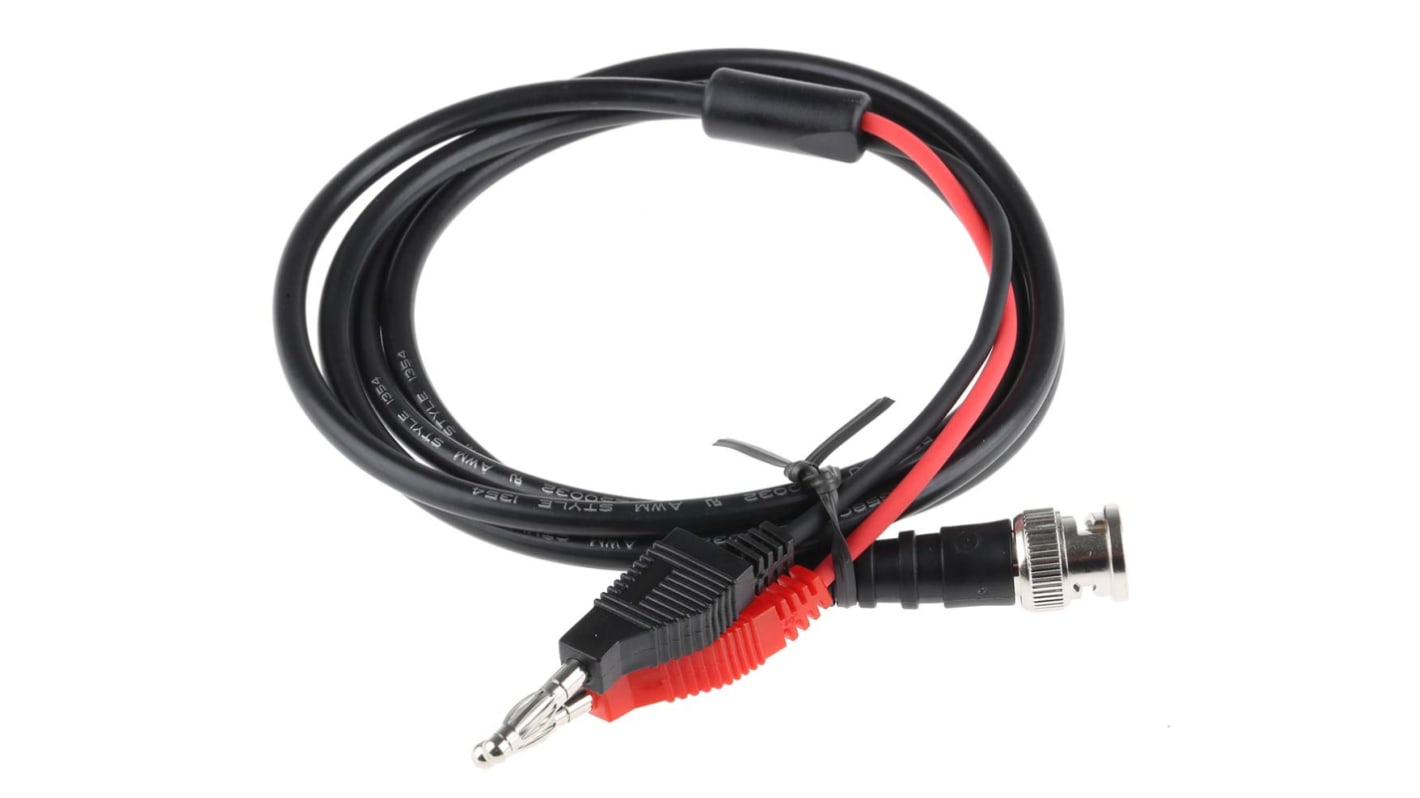 RS PRO Male BNC to Male 4mm Banana Plug x 2 Coaxial Cable, 1.2m, RG58 Coaxial, Terminated