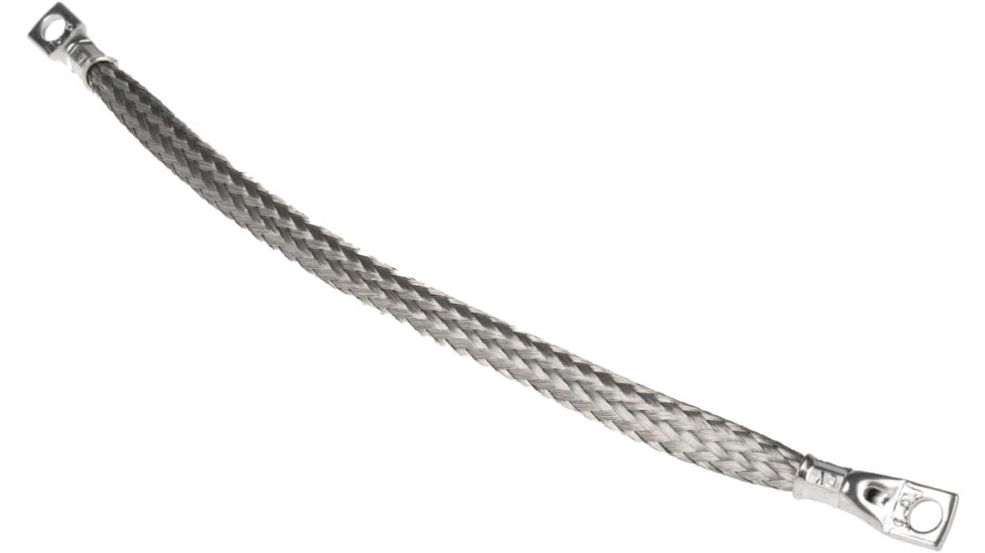 RS PRO Braided Wire, M6 Stud Size, 24 x 20 x 0.2 mm, 0.25m BS EN 13602:2002, BS4109