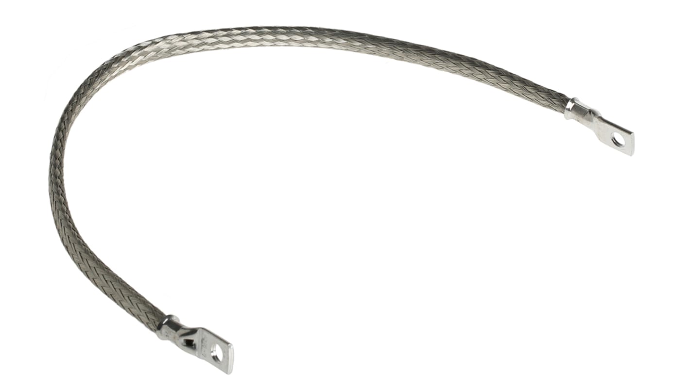 RS PRO Geflochtene Kabel Kupfer verzinnt 15,08 mm 0.4m Einzelader 24 x 20 x 0,2 mm 1174 Ω/km M6