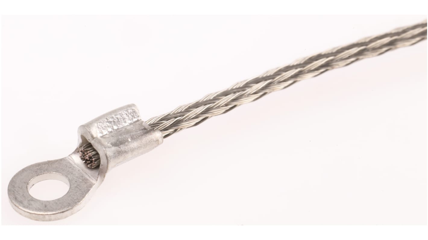 RS PRO Geflochtene Kabel Kupfer verzinnt 1,13 mm 0.2m Einzelader 16 x 4 x 0,15 mm 15659 Ω/km M3.5