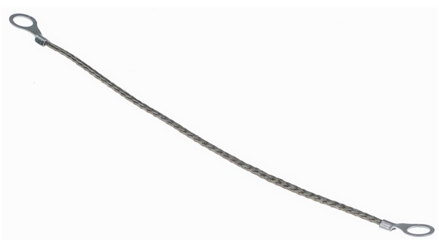 RS PRO Braided Wire, M8 Stud Size, 16 x 8 x 0.15 mm, 0.2m BS EN 13602:2002, BS4109