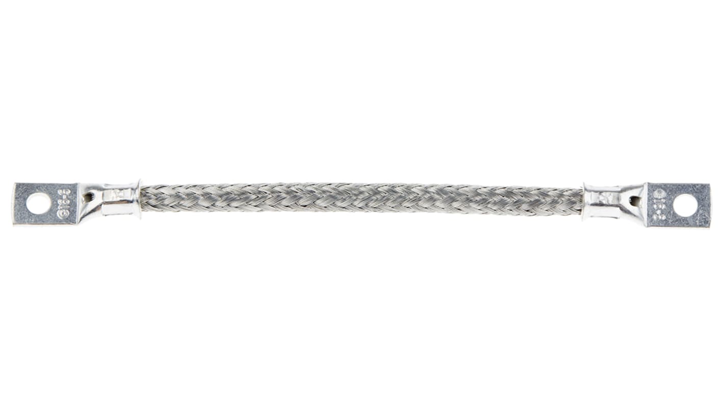 RS PRO Braided Wire, M5 Stud Size, 16 x 20 x 0.2 mm, 0.15m BS EN 13602:2002, BS4109
