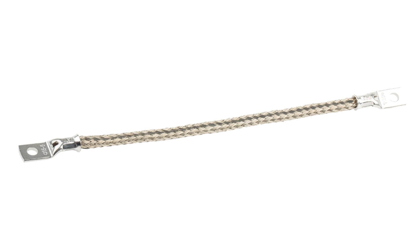 RS PRO Braided Wire, M5 Stud Size, 16 x 20 x 0.2 mm, 0.2m BS EN 13602:2002, BS4109