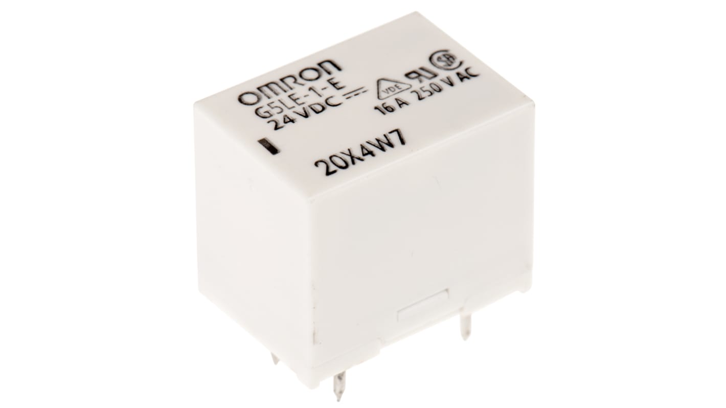 Omron PCB Mount Power Relay, 24V dc Coil, 16A Switching Current, SPDT