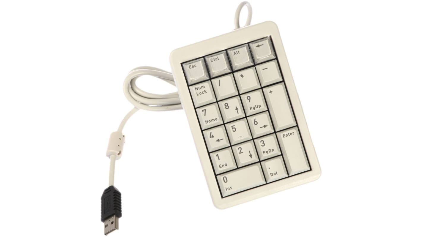 Compact Numeric Keypad, Light Grey, USB