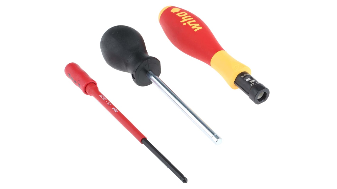 Wiha Adjustable VDE Hex Torque Screwdriver, 0.5 → 2Nm, 3.8 mm Drive, ±6 % Accuracy