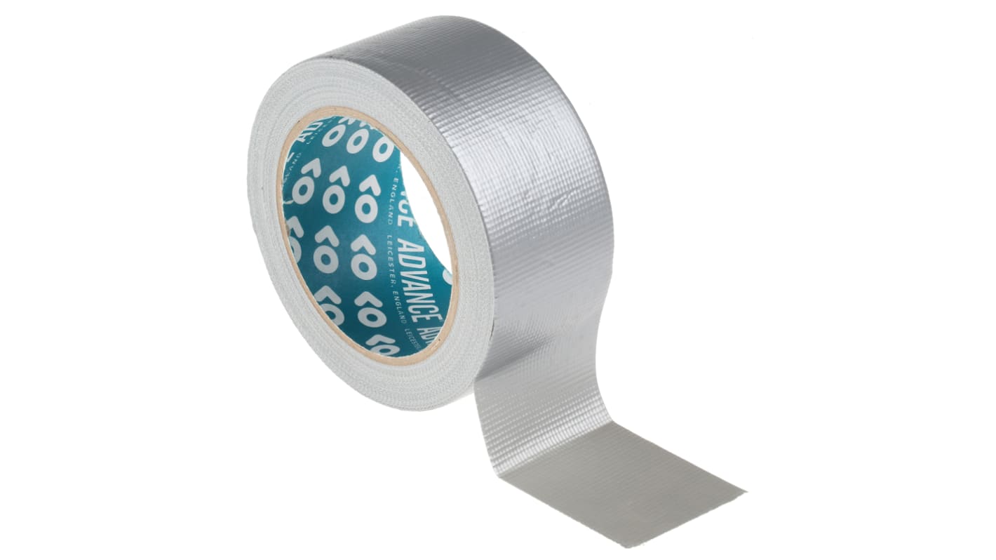 Nastro telato Argento in Tessuto Advance Tapes AT170, adesivo in Resina di gomma, 50mm x 25m x 0.20mm