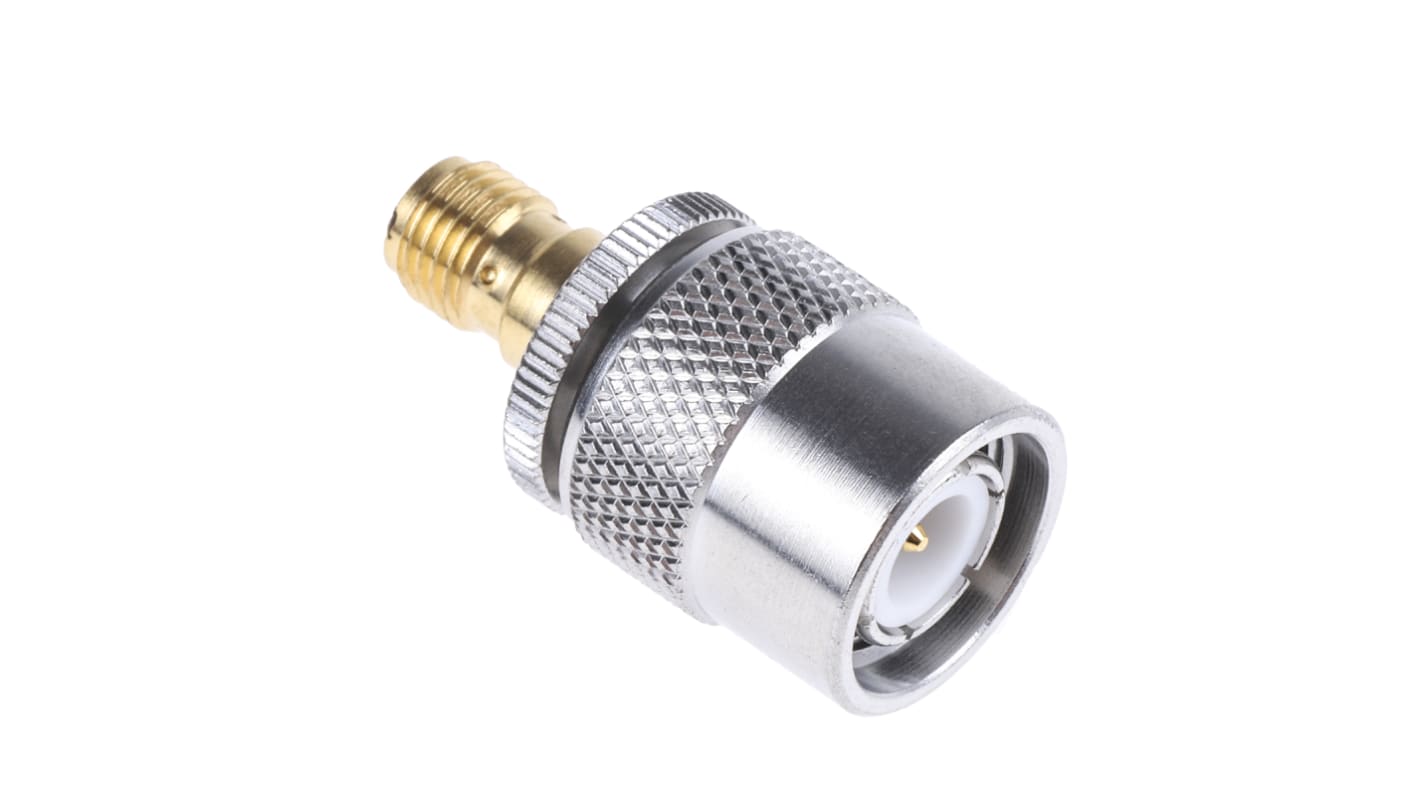 Huber+Suhner 50Ω RF adapter, Lige, A: TNC Han til B: SMA Hun, 10GHz Guld Normal