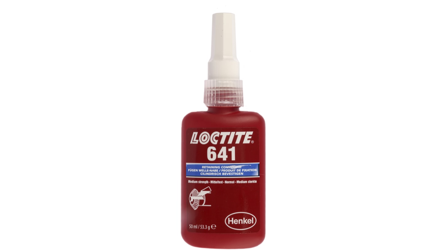 Loctite Yellow Medium Strength, Retaining Compound Methacrylate Liquid Bottle 50 ml, -55 → +150 °C Loctite 641