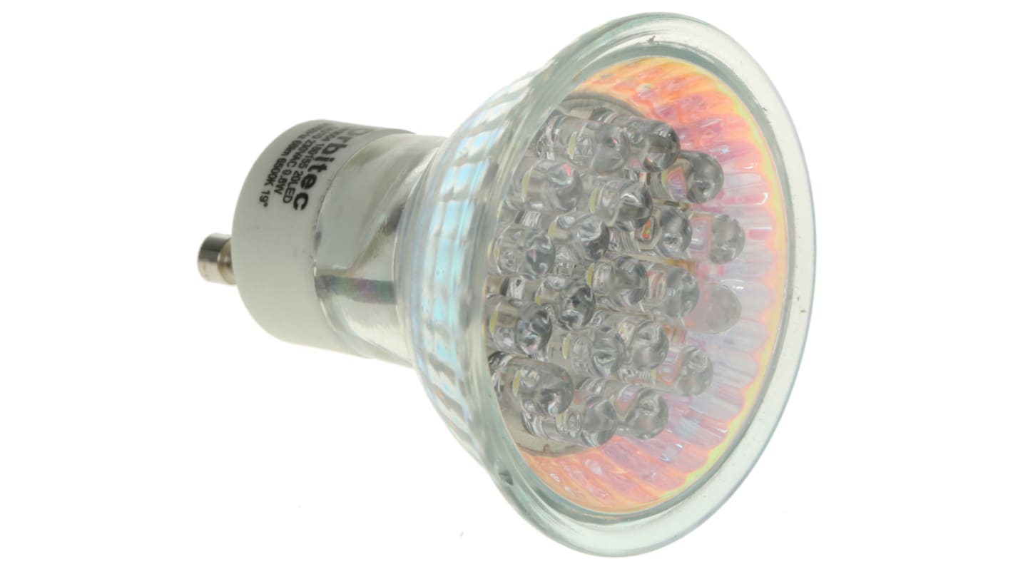 Grupo de luces LED GU10, Blanco, 20 mA, 230 Vac, 50mm, Ángulo de Visión 10 → 20°