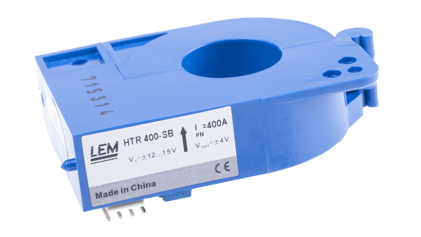 LEM HTR Series Current Transformer, 400A Input, 800:1, 21mm Bore, 12 → 15 V