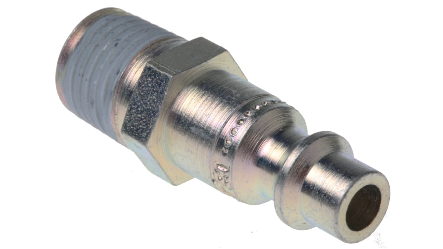 CEJN Steel Male Pneumatic Quick Connect Coupling, R 1/4 Male Threaded