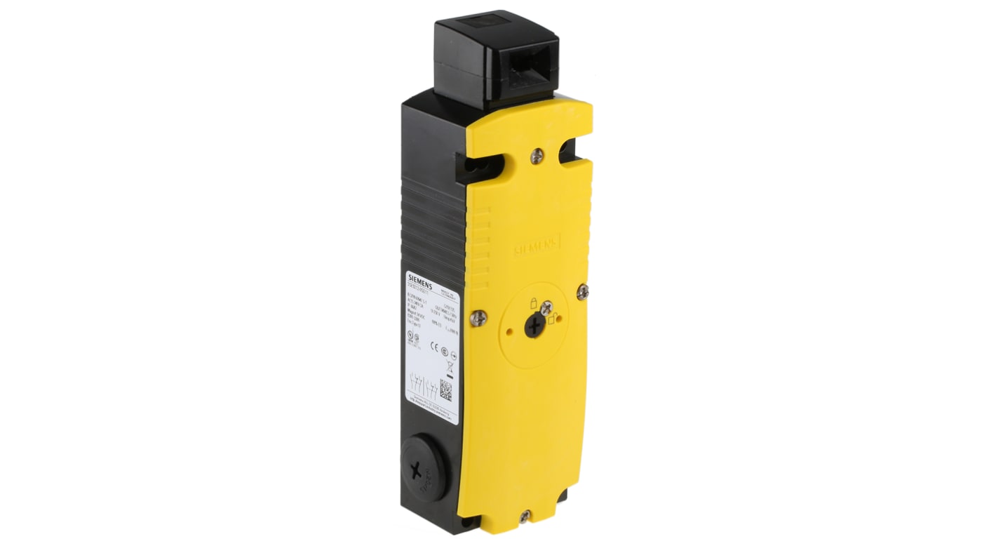 Interruptor de bloqueo por solenoide Siemens SIRIUS 3SE5, 24V dc, cont. aux. 1NA, Alimentar para desbloquear, IP66, IP67