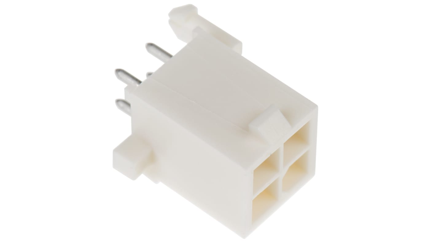 Embase pour CI TE Connectivity, Mini-Universal MATE-N-LOK, 4 pôles , 4.14mm, 2 rangées , 9.5A, Droit